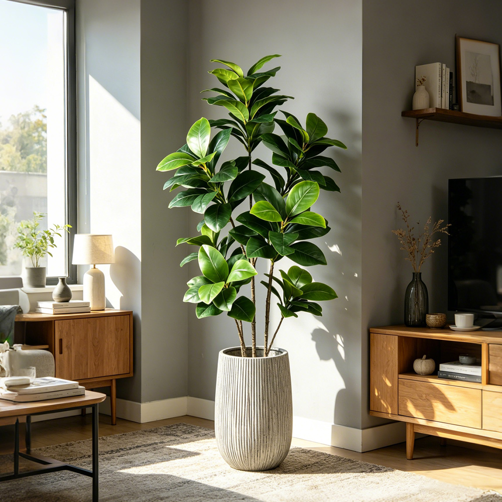 Fiddle Leaf Fig - Grand arbre artificiel de type banyan,